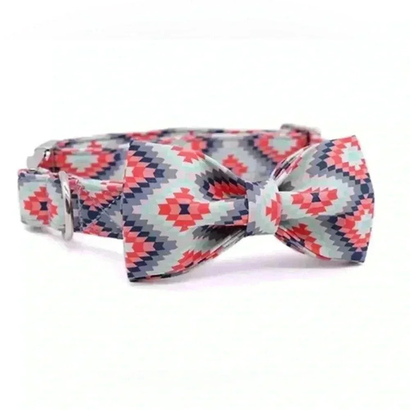 Dog Collar W/Bow Tie THE SEDONA Pattern Cute Soft Durable Adjustable NWT - Picture 2 of 9